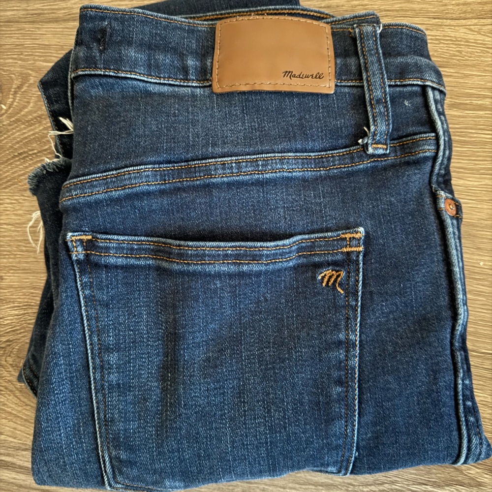 10” high rise skinny jeans